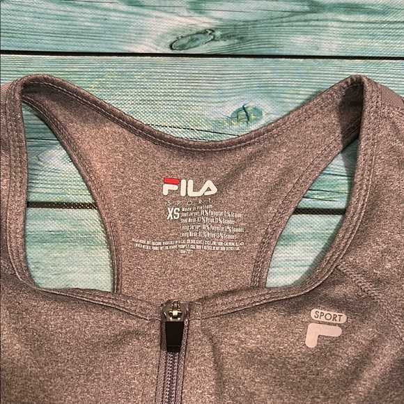Fila Women's Charcoal Zip-Front Sports Bra - Picture 3 of 3